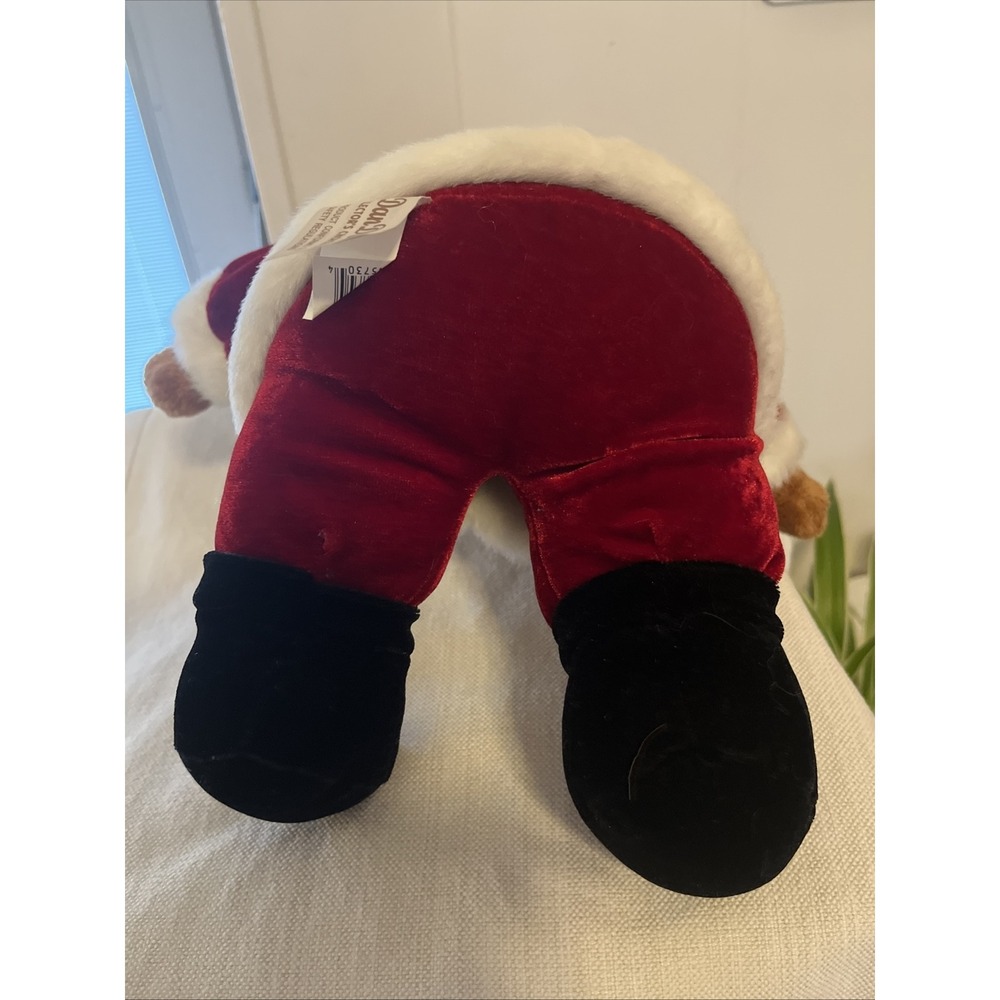 Dan Dee 15" Brown White Red Plush Dog Christmas Santa Suit Hat Collectors Choice